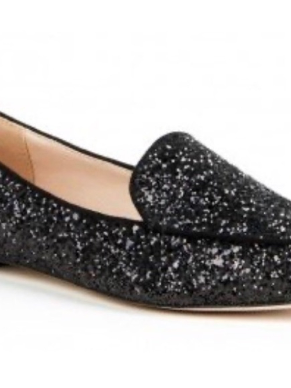 Sole Society Black Glitter Loafers